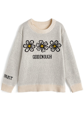 フラワーロゴニットトップス