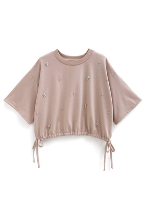 ビジューパールドロストTシャツ