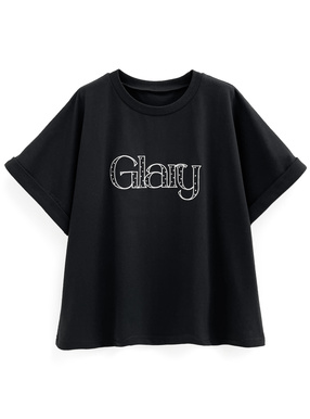 ラインストーンロゴ刺繍Tシャツ
