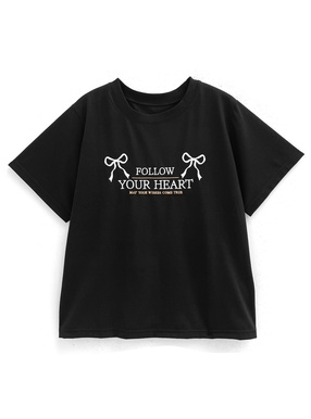リボンロゴ刺繍Tシャツ