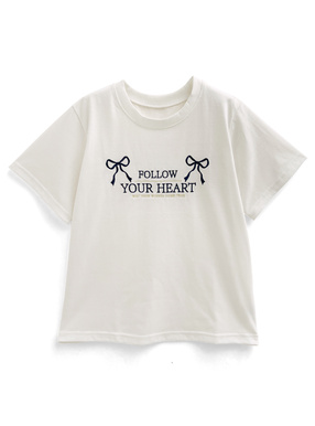 リボンロゴ刺繍Tシャツ