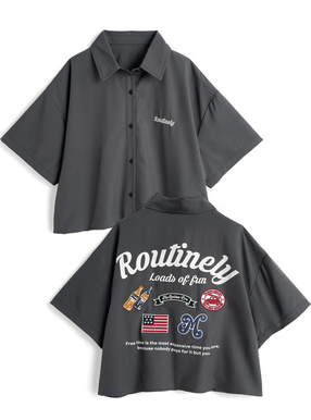 アソートワッペンロゴ刺繍シャツ