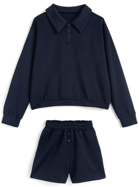 ポロトップス×ショートパンツセットアップ