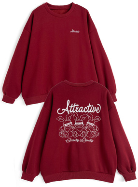 ラビット刺繍スウェットトップス