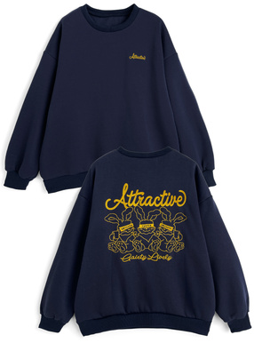 ラビット刺繍スウェットトップス