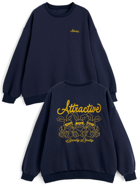 ラビット刺繍スウェットトップス