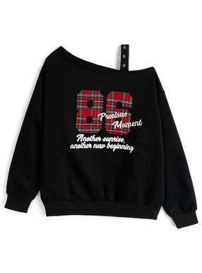 ナンバーロゴワンショルダースウェットトップス