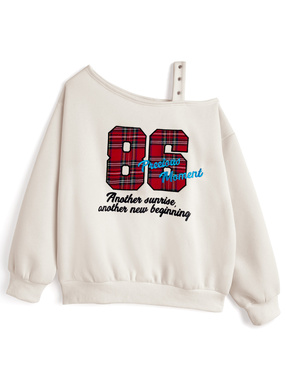 ナンバーロゴワンショルダースウェットトップス