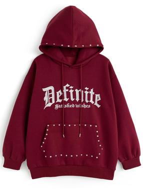 ロゴ刺繍スタッズスウェットパーカー