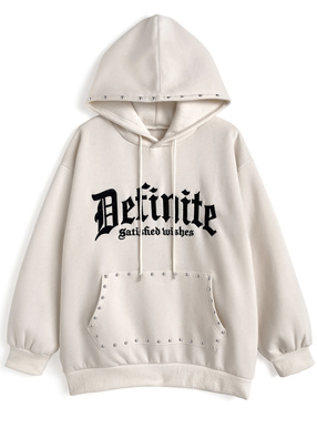 ロゴ刺繍スタッズスウェットパーカー