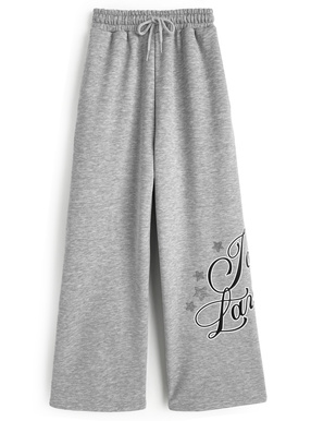 ラインストーンロゴプリントスウェットパンツ