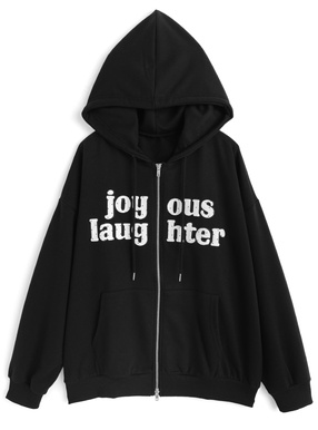 ドット柄ロゴダブルジップスウェットパーカー