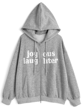 ドット柄ロゴダブルジップスウェットパーカー