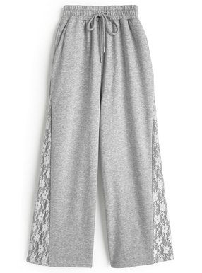 サイドレースワイドスウェットパンツ