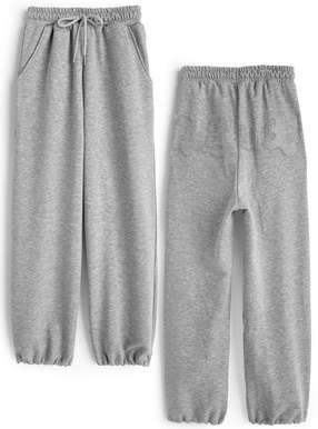 バックラインストーンロゴラメスウェットパンツ