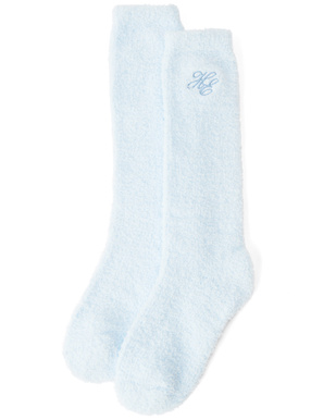 ロゴ刺繍もこもこソックス