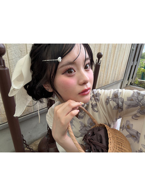 オーガンジー×サテンリボンバレッタ