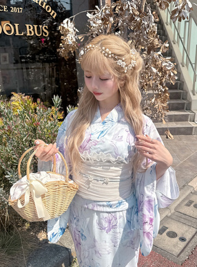 3点セット2Way水彩花柄セパレート浴衣