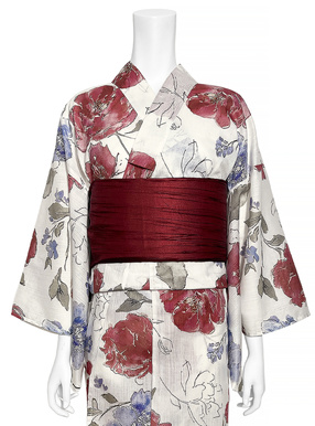 芍薬花柄浴衣セット