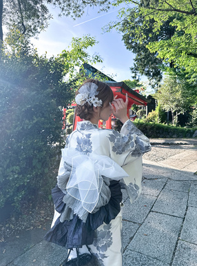 フラワーコサージュヘアクリップ2点セット