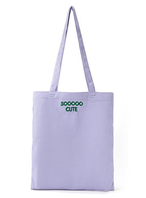 ロゴ刺繍ワッフルトートバッグ