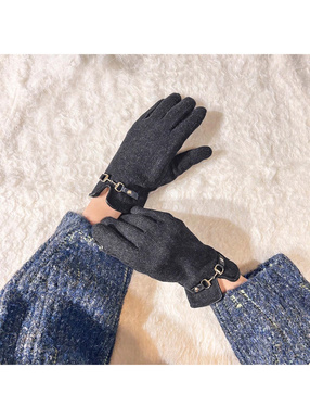 ビット金具付きスマホ対応グローブ