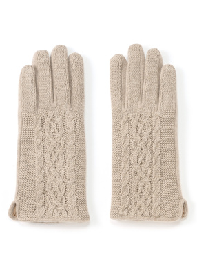 スマホ対応ケーブル編みニットグローブ