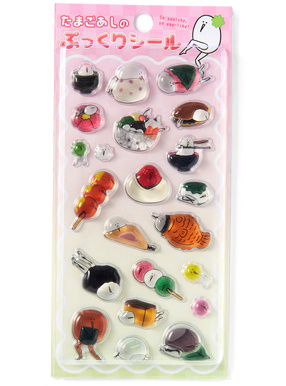 たまごあしのぷっくりシール 和菓子