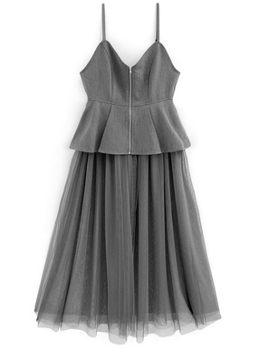 チュールドッキングキャミワンピース