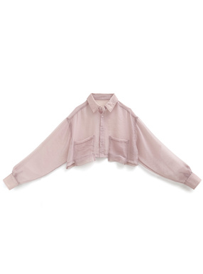 オーガンジークロップド丈シャツ