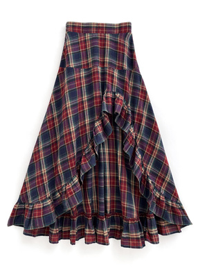 チェック柄フリルフィッシュテールスカート