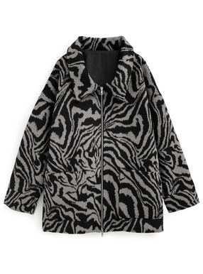 ゼブラ柄ダブルジップジャケット
