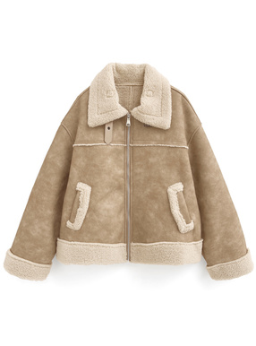 襟2Wayムートンジャケット