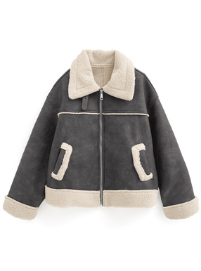 襟2Wayムートンジャケット