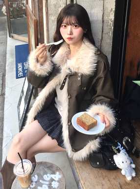 襟2Wayファーレザージャケット