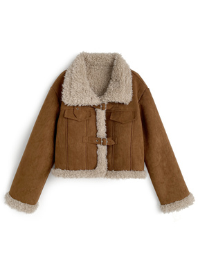 襟2Wayボアスエードベルトジャケット