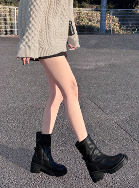 レザータンクソールミドルブーツ