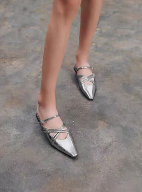 クロスストラップミュールサンダル