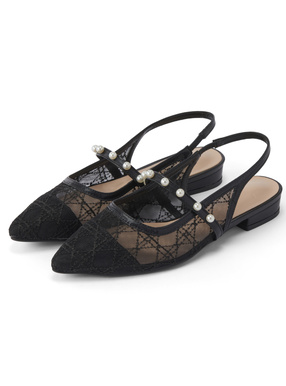 パールストラップシアーミュールサンダル