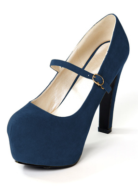 ワンストラップスエードパンプス