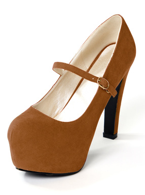 ワンストラップスエードパンプス