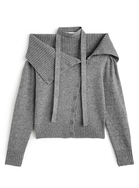 タイ付きオフショルダーニットトップス