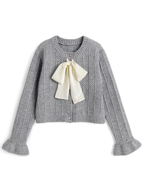 シアーリボンニットカーディガン