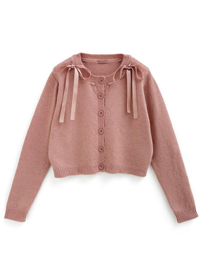 ダブルリボンニットカーディガン