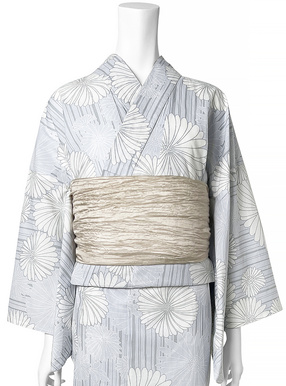 ストライプ菊浴衣セット