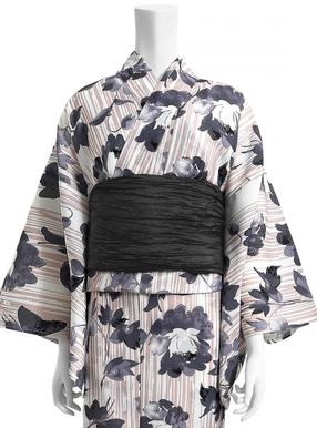 水彩花柄浴衣セット