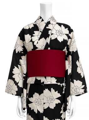 モノトーン花柄浴衣セット