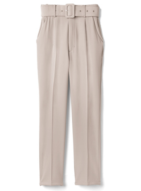 ベルト付きテーパードパンツ