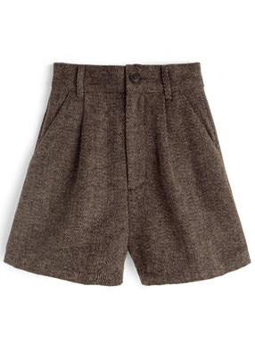 ヘリンボーン柄タックショートパンツ