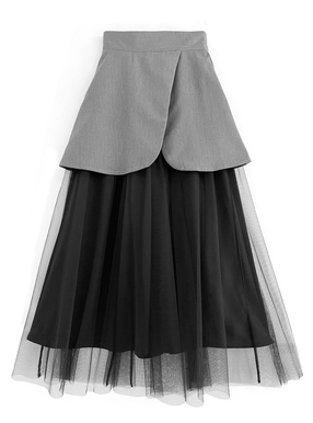 ペプラムチュールドッキングフレアスカート
